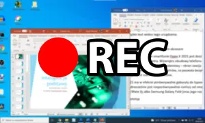 Jak nagrywać ekran na laptopie? Czerwona kropka i napis REC sugerują rozpoczęcie nagrywania.
