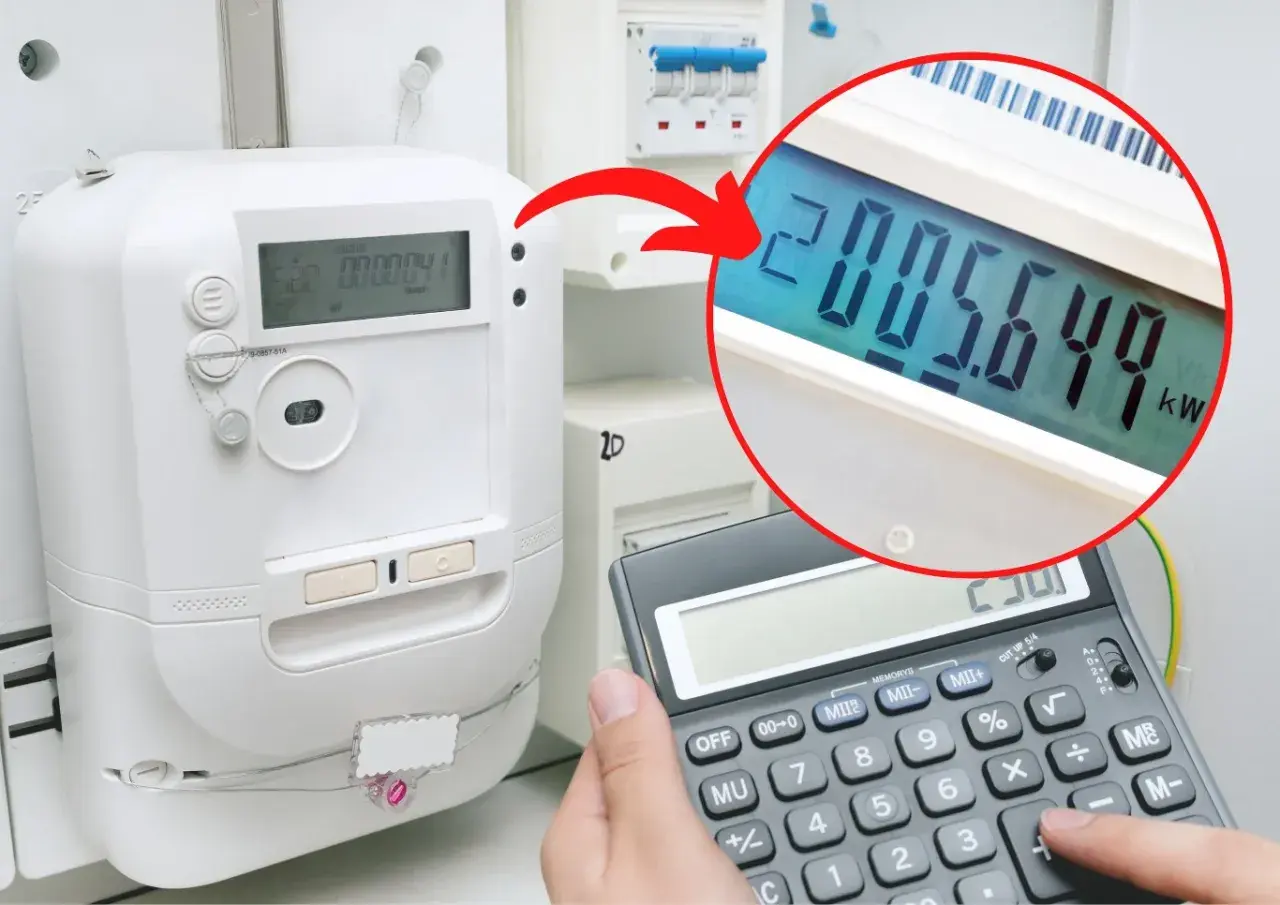 Kalkulator pokazuje odczyt licznika energii elektrycznej, który może być użyty do analizy zużycia prądu. Kody obis pomagają w identyfikacji i śledzeniu danych.