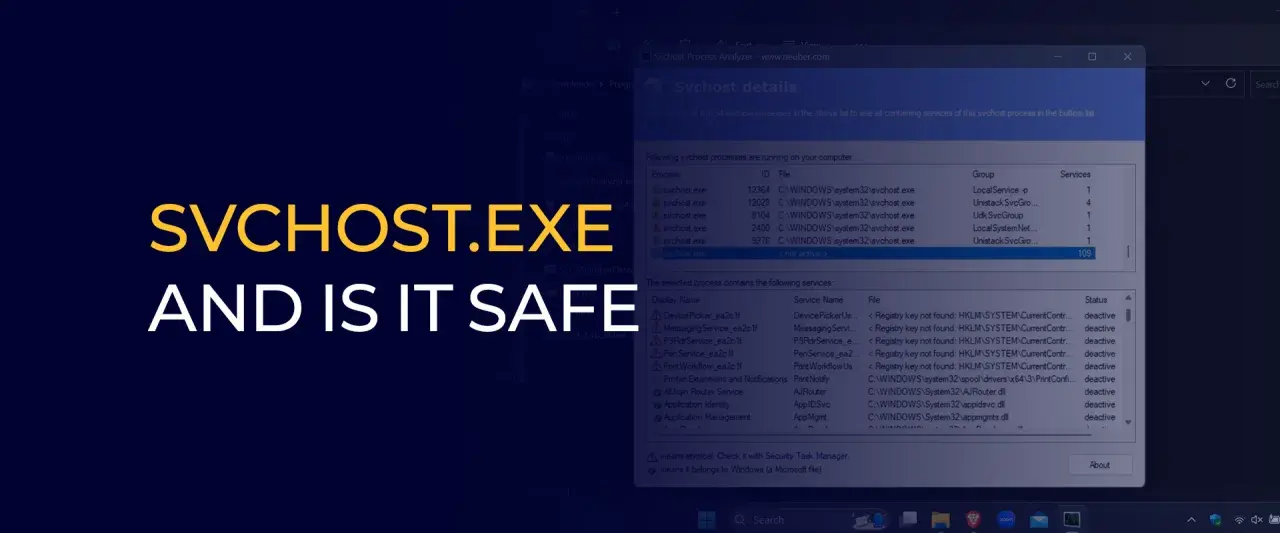 Analiza procesu svchost.exe. Czy jest bezpieczny? Program pokazuje działające procesy svchost.exe i ich usługi.