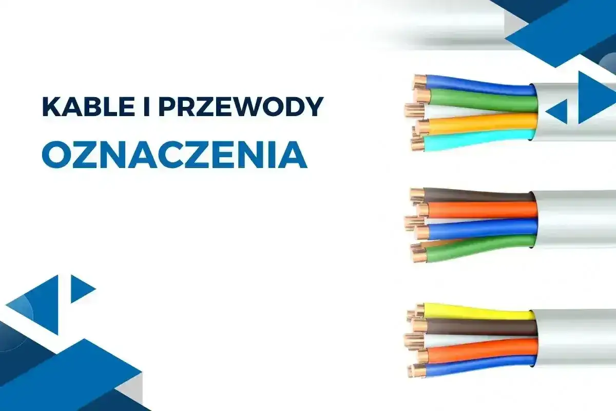 Różne rodzaje przewodów elektrycznych z kolorowymi żyłami, pokazujące ich budowę i oznaczenia.